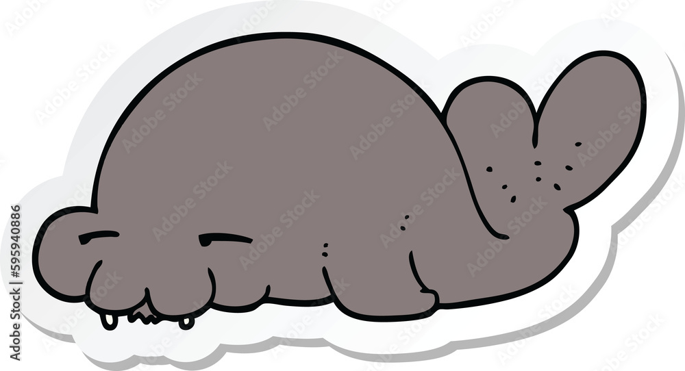 sticker of a cartoon seal sticker of a cartoon seal