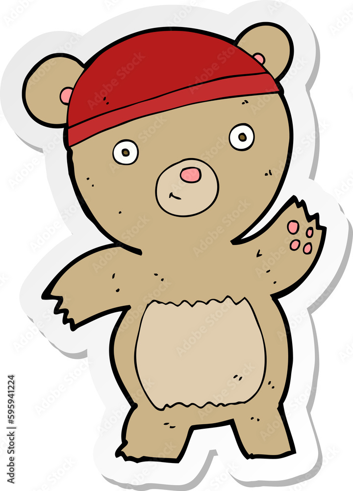 sticker of a cartoon teddy bear sticker of a cartoon teddy bear
