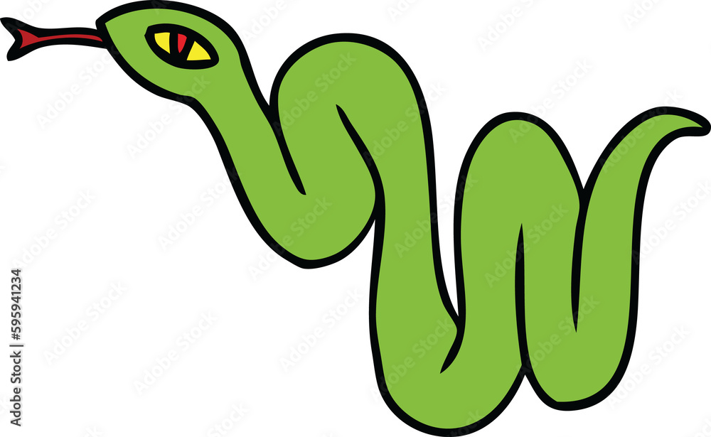 Naklejka premium hand drawn cartoon doodle of a garden snake