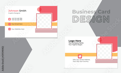Business card design template and clean, professional visiting card.
