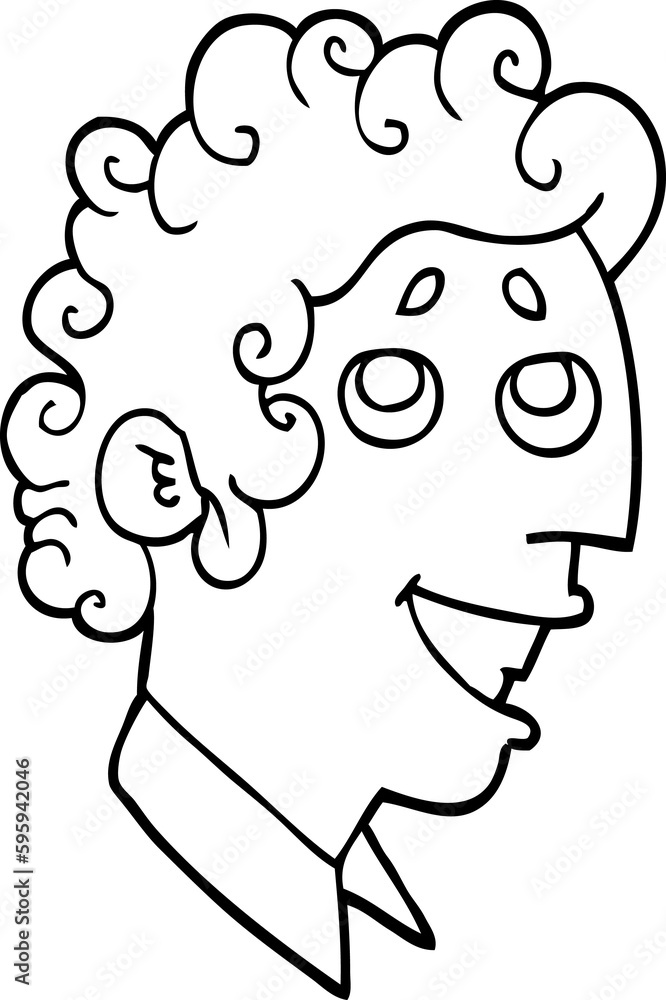 line drawing cartoon man face