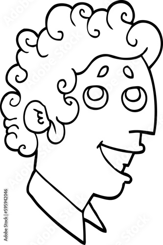 line drawing cartoon man face