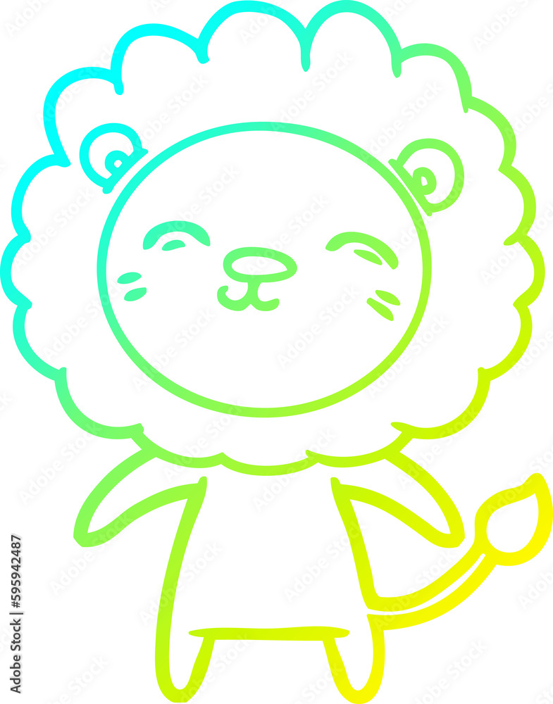 cold gradient line drawing of a cartoon lion cold gradient line drawing of a cartoon lion
