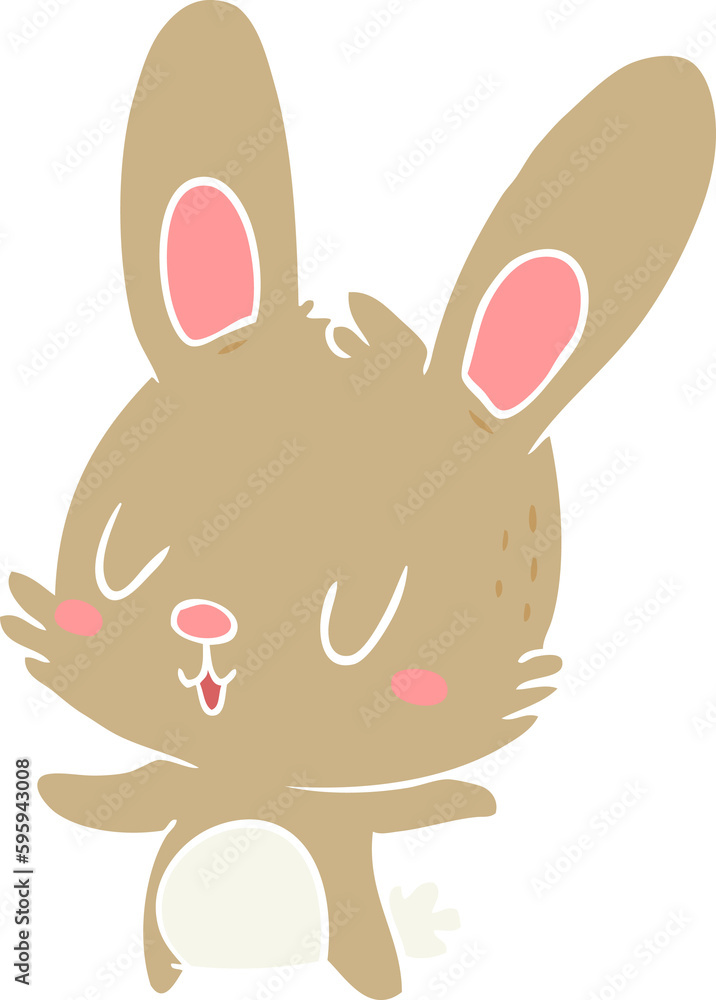 Fototapeta premium cute flat color style cartoon rabbit