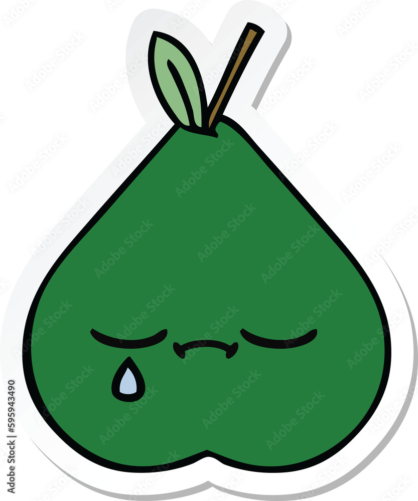 sticker of a cute cartoon pear sticker of a cute cartoon pear