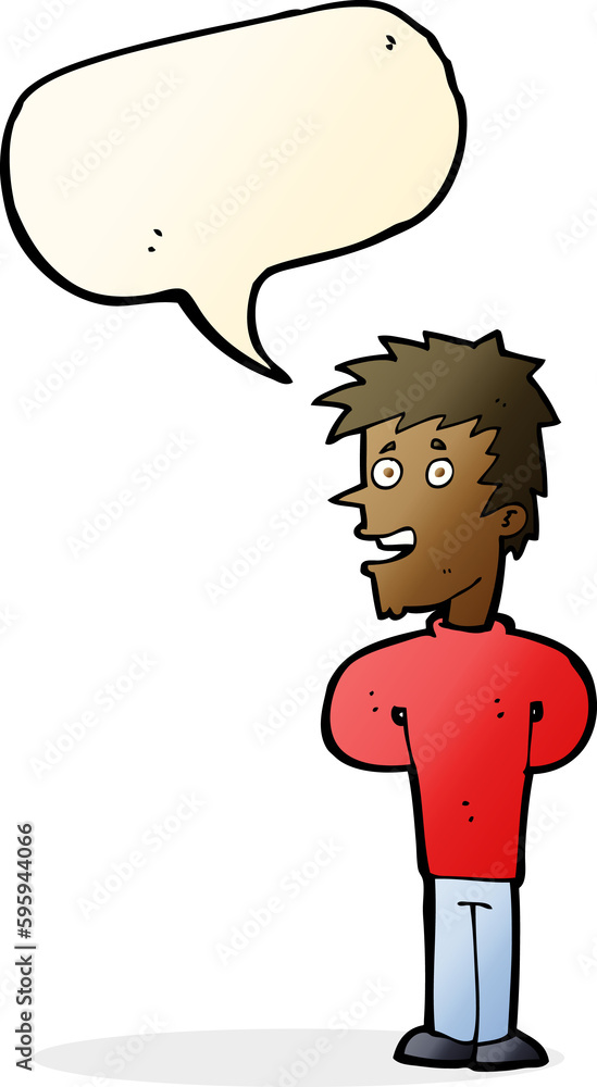 Fototapeta premium cartoon happy man with speech bubble