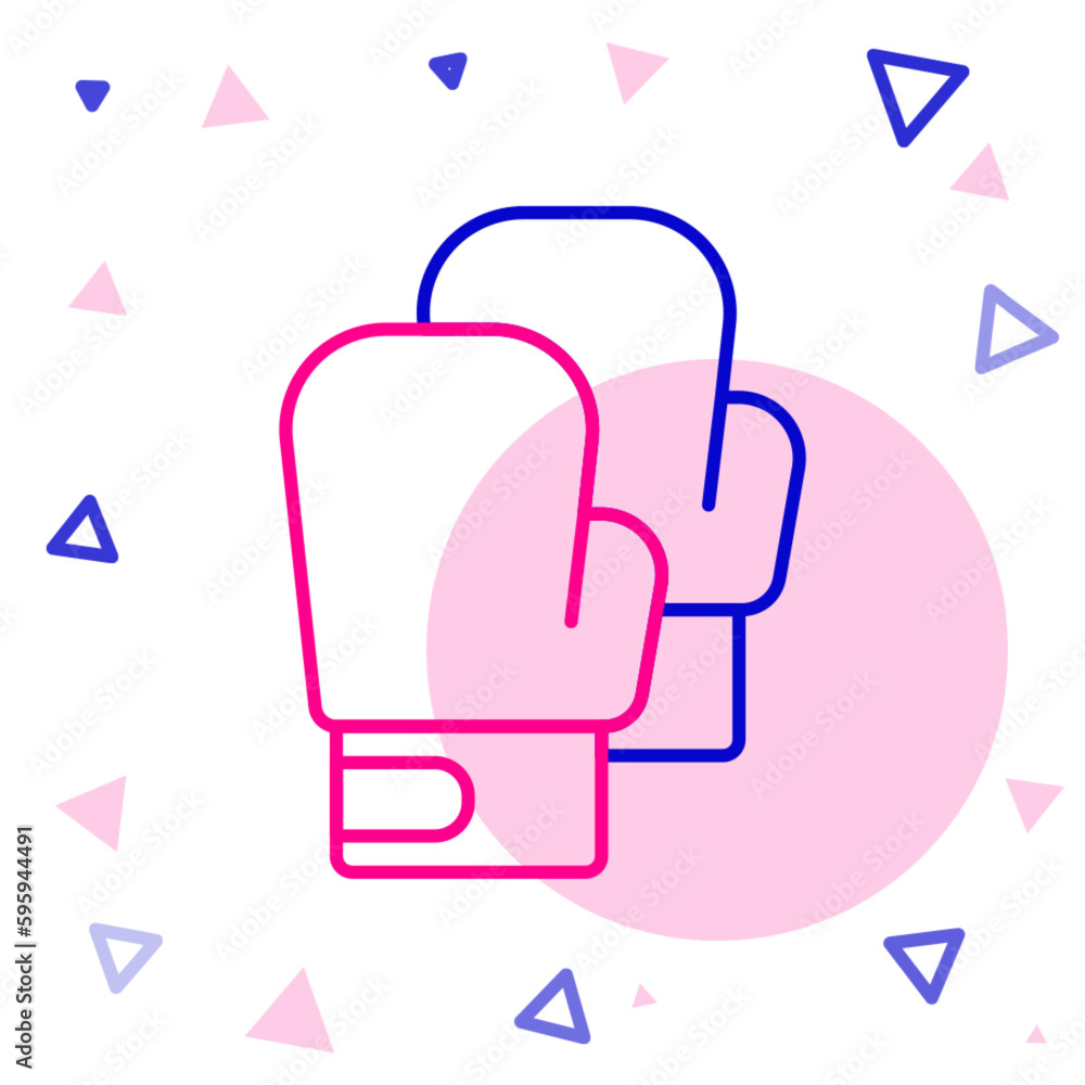 Line Boxing glove icon isolated on white background. Colorful outline concept. Vector Line Boxing glove icon isolated on white background. Colorful outline concept. Vector