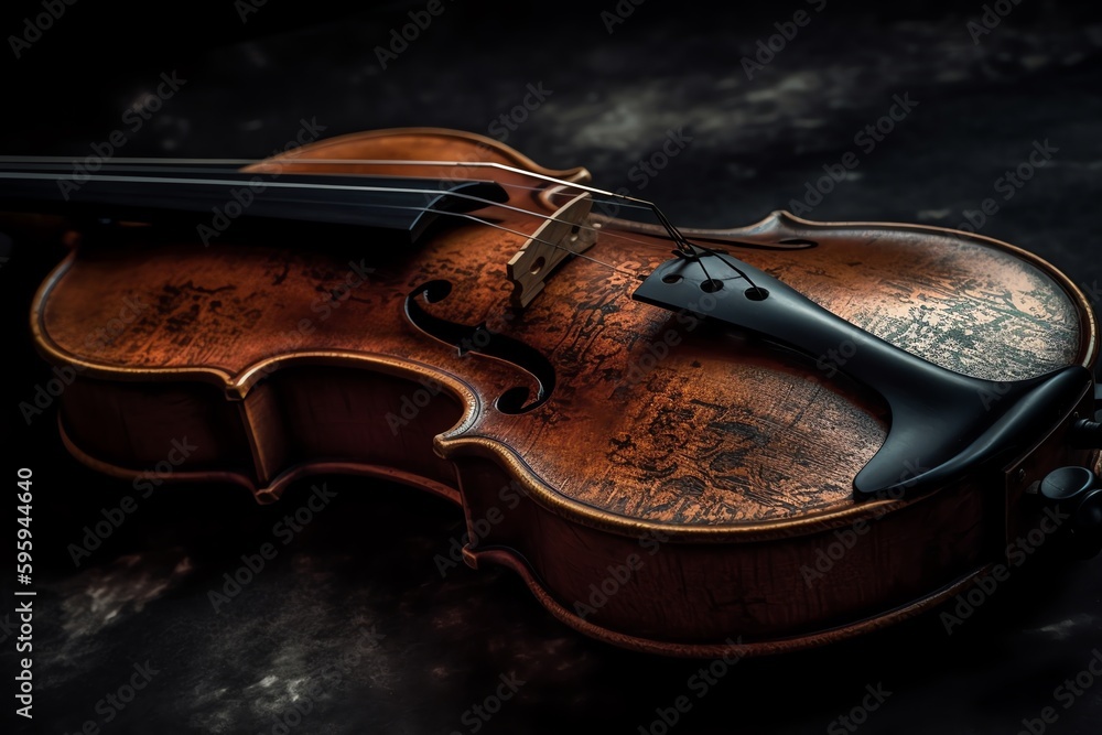Obraz premium A Symphony Orchestras Violin. Generative AI