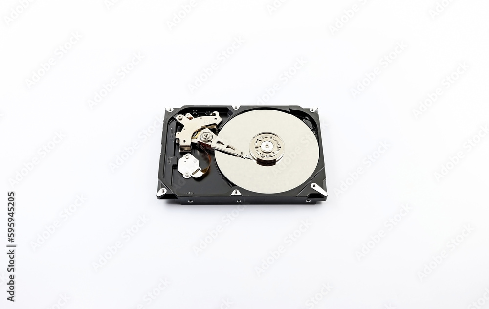 A computer hard drive on a white background A computer hard drive on a white background