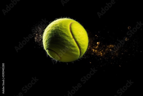 Tennis ball flying. Generative AI © Pixel Matrix