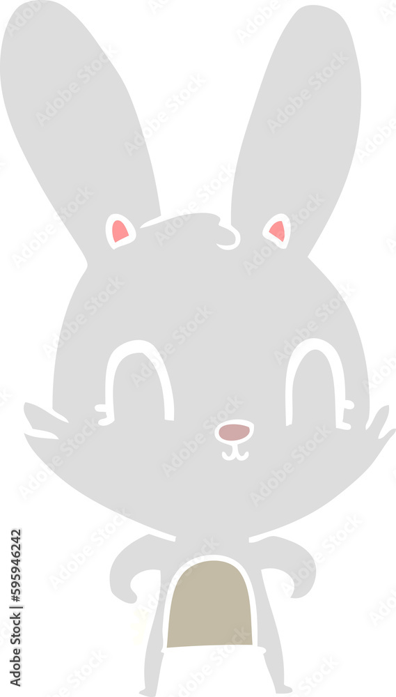 cute flat color style cartoon rabbit cute flat color style cartoon rabbit