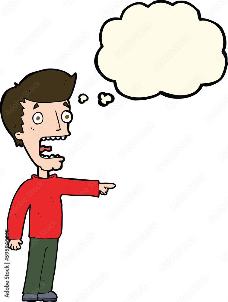 cartoon terrified man with thought bubble cartoon terrified man with thought bubble