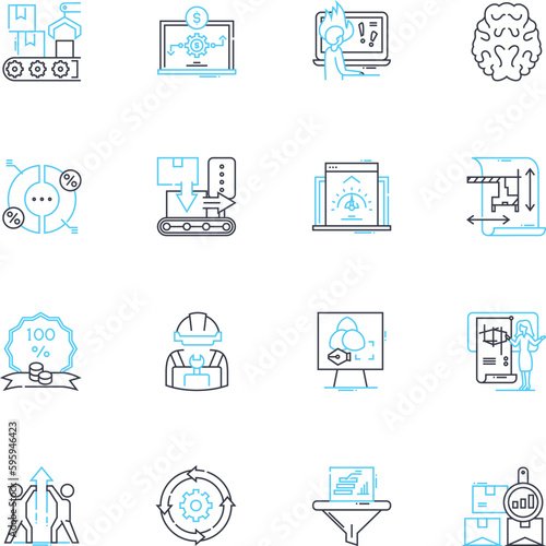 Market research linear icons set. Insights, Demographics, Segmentation, Survey, Focus groups, Analysis, Competitors line vector and concept signs. Trends,Target audience,Data outline illustrations