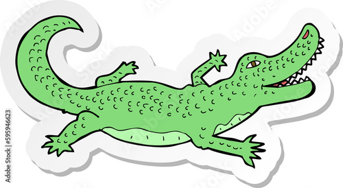 sticker of a cartoon crocodile © lineartestpilot