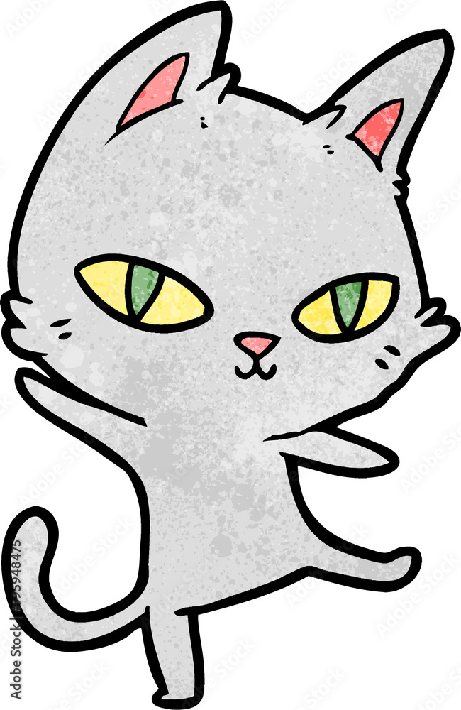 Fototapeta premium cartoon cat staring