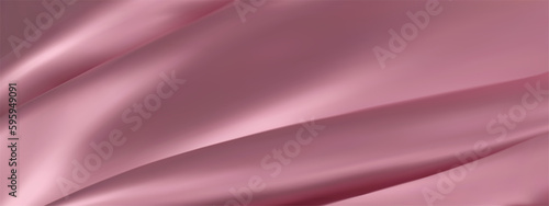 Abstract rose gold vector background. Luxury cloth or liquid wave. Abstract or pink fabric texture background. Rose Gold Cloth soft wave. Creases of satin, silk, and Smooth elegant cotton.