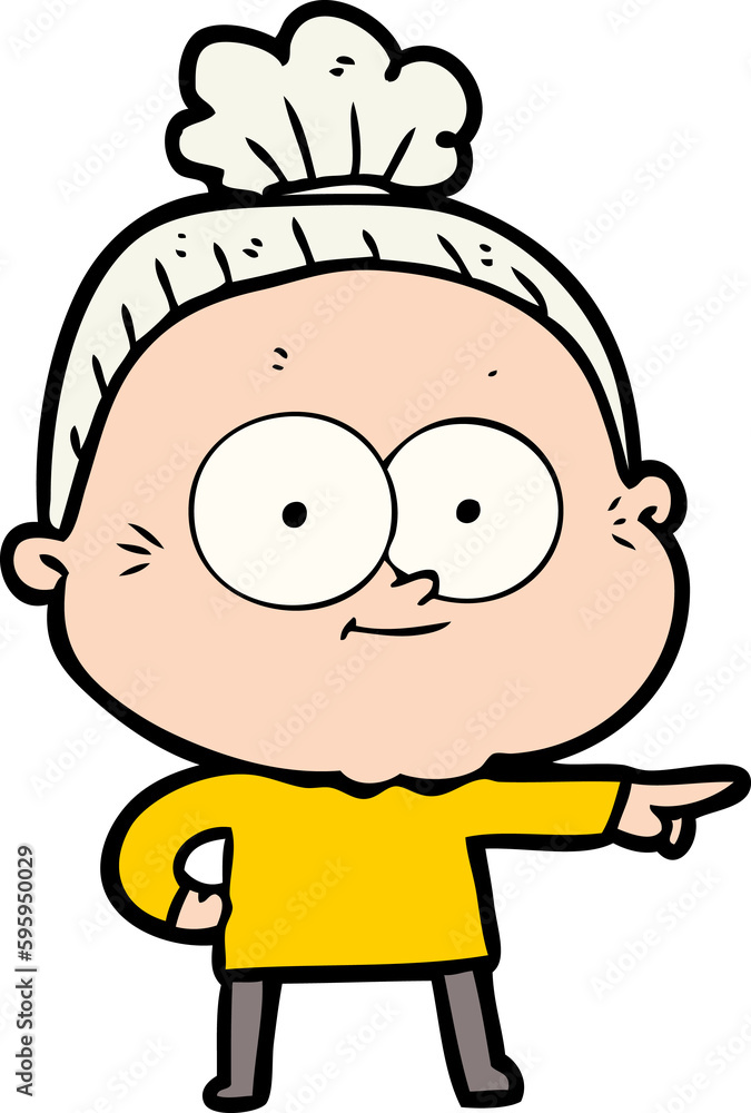 cartoon happy old woman cartoon happy old woman