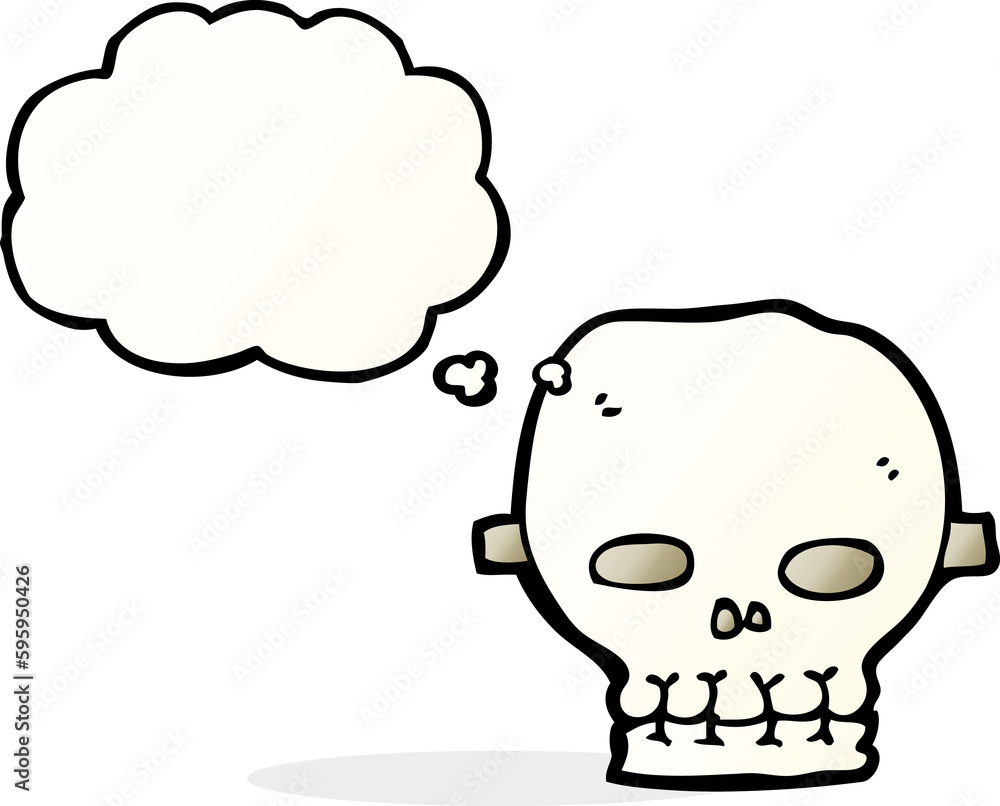 cartoon spooky skull mask with thought bubble cartoon spooky skull mask with thought bubble