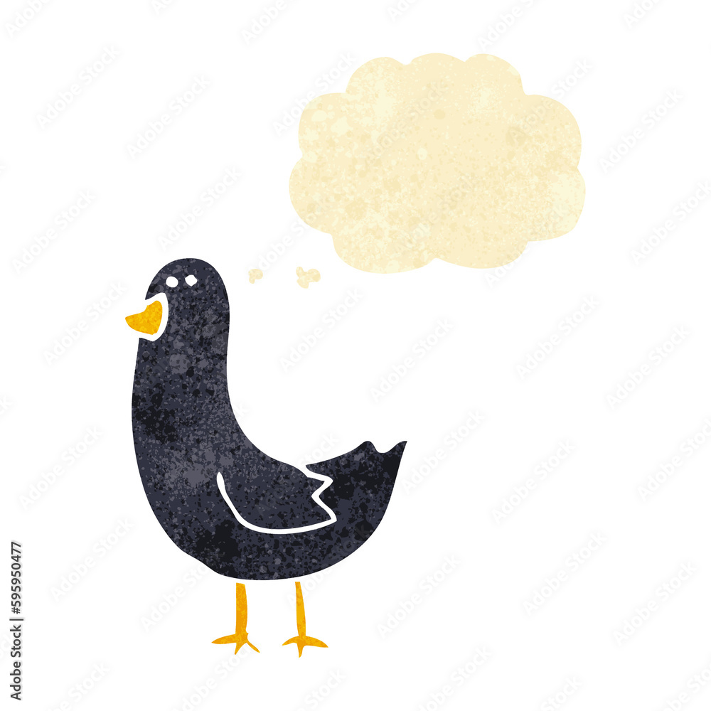 cartoon bird with thought bubble cartoon bird with thought bubble