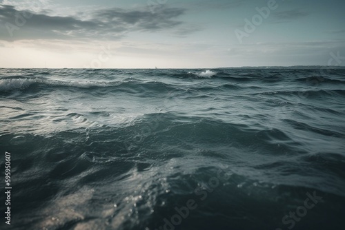 Endless sea view. Generative AI © Evadne