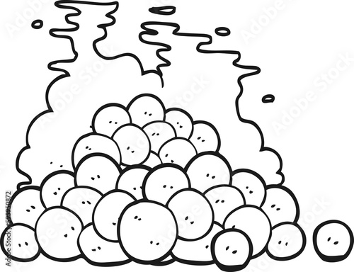 freehand drawn black and white cartoon peas