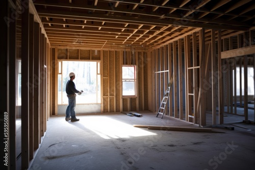 General contractor inside a modern building house