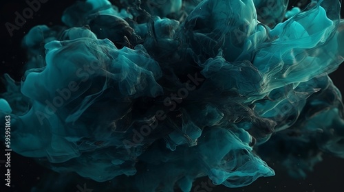 abstract blue background with smoke, generative AI