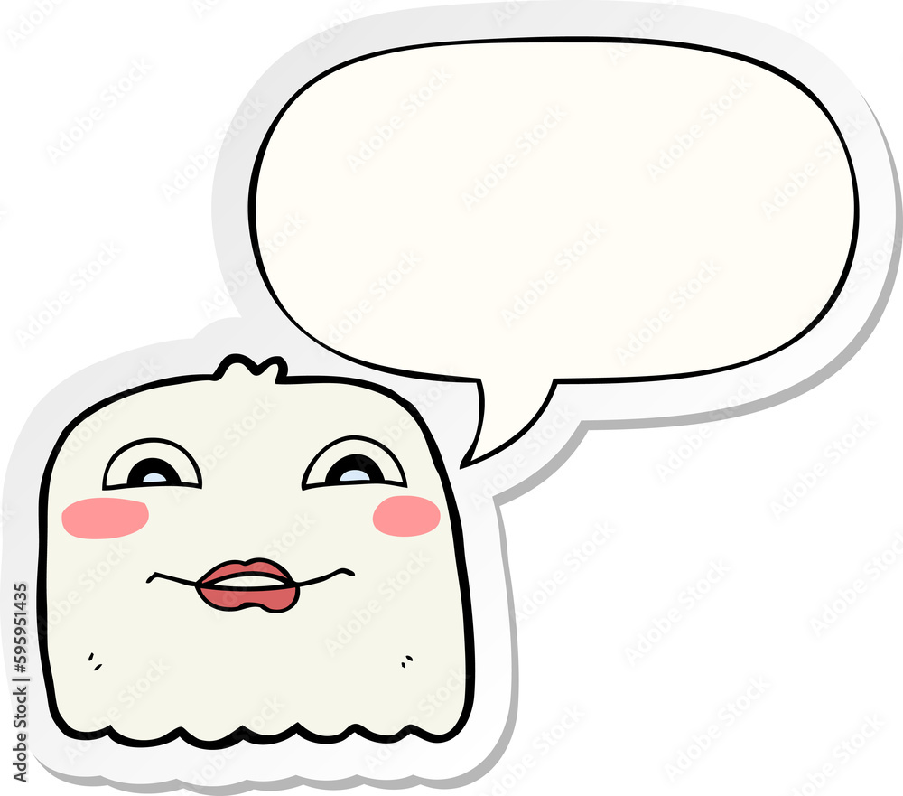 cartoon ghost with speech bubble sticker cartoon ghost with speech bubble sticker
