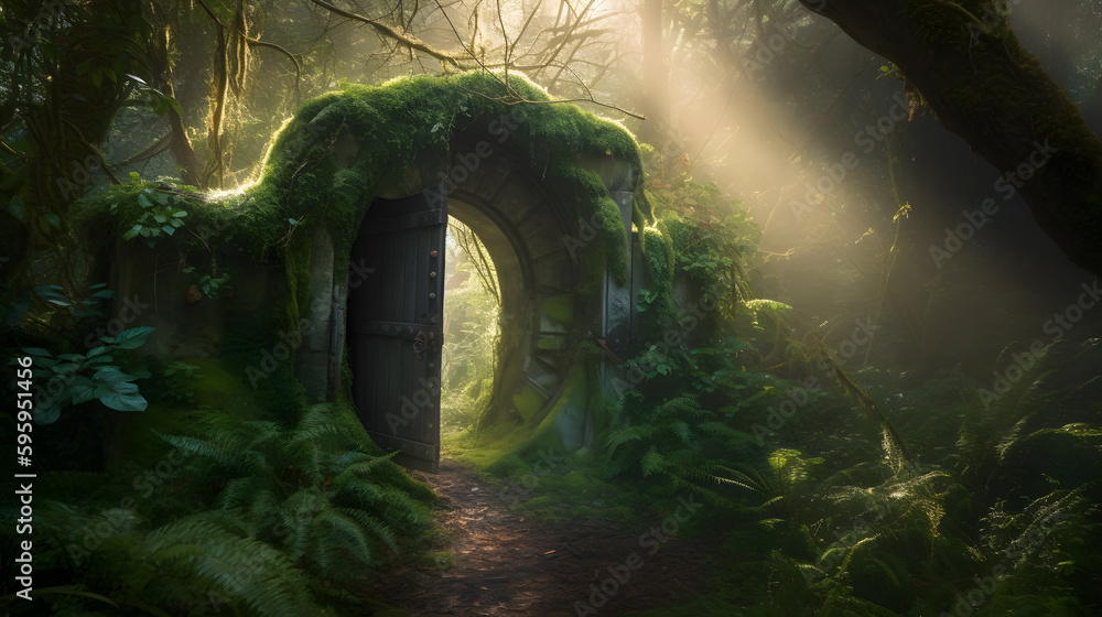Fotografie A mysterious portal created with generative AI