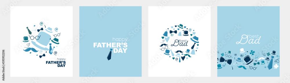 Father's Day card set. Modern minimal design.