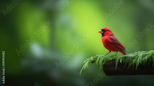 Cardinal Red Bird created with Generative AI Technology, ai, generative