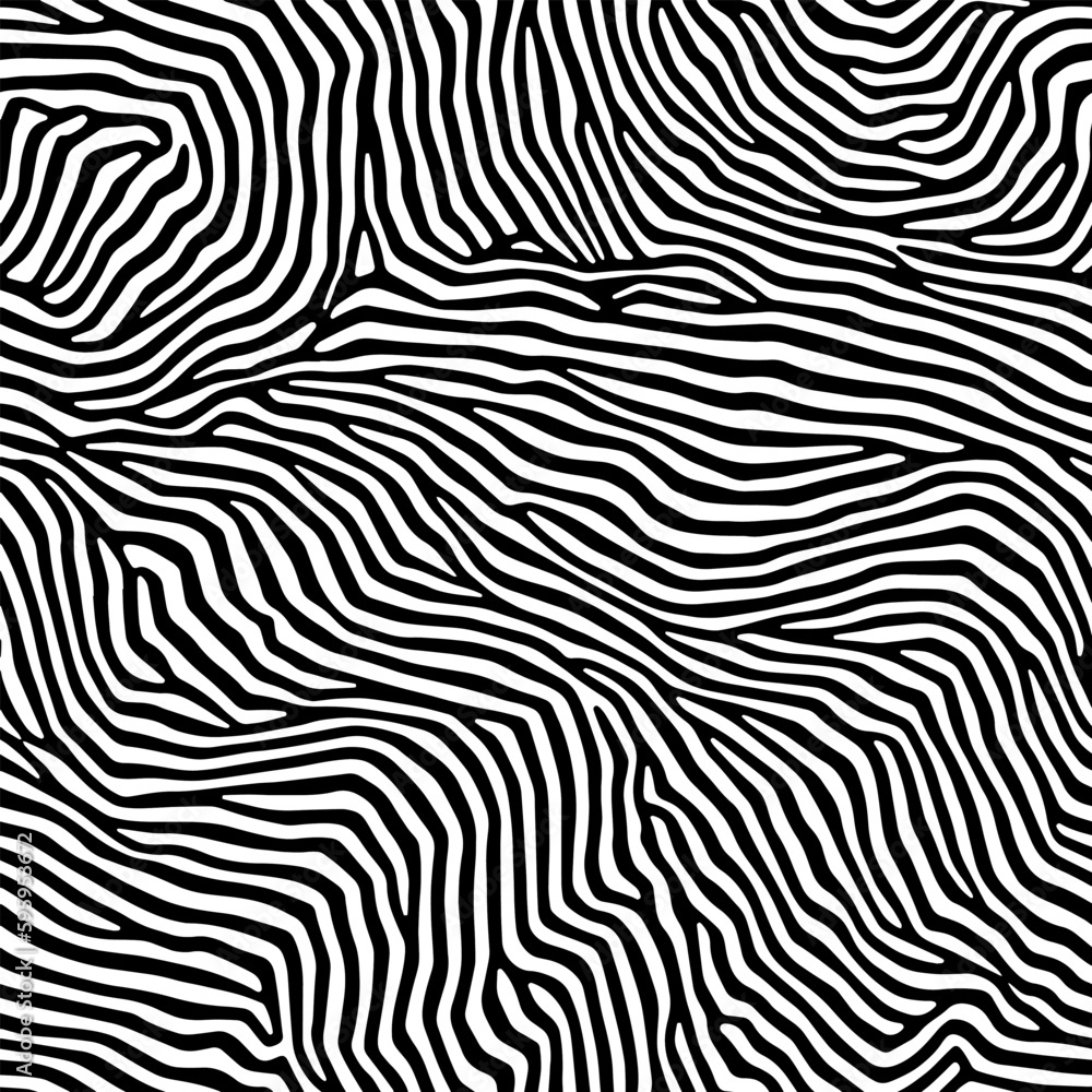 Vector Optical Illusion Black and White Seamless Pattern.  Mesmerizing vector optical illusions with black and white seamless patterns.