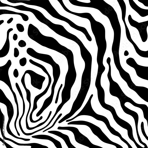 Vector Optical Illusion Black and White Seamless Pattern.  Mesmerizing vector optical illusions with black and white seamless patterns.