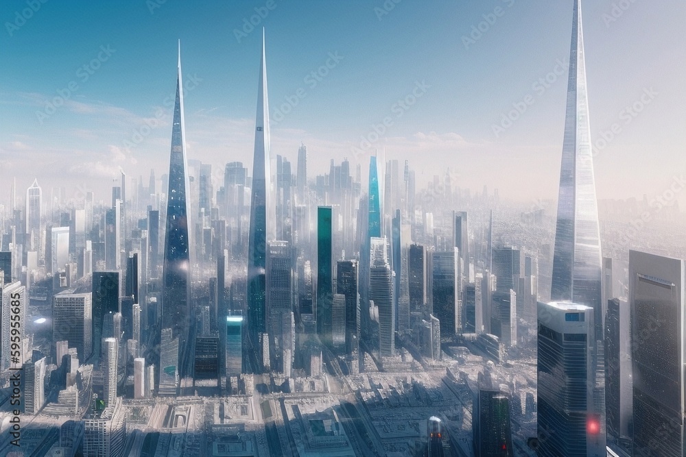 Futuristic city, generative ai