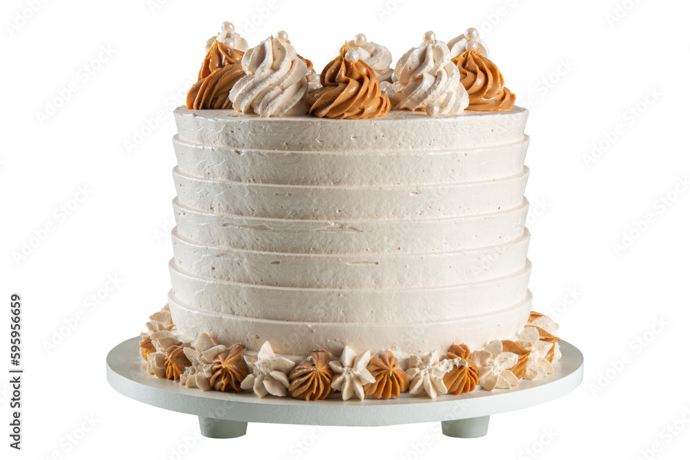 cake with cream frosting. png transparent background - obrazy, fototapety, plakaty 