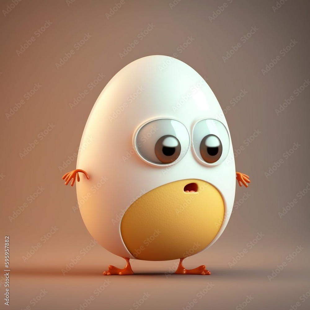 Cute Egg Character, Generative AI Cute Egg Character, Generative AI