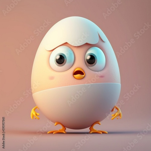 Cute Egg Character, Generative AI © myAstock