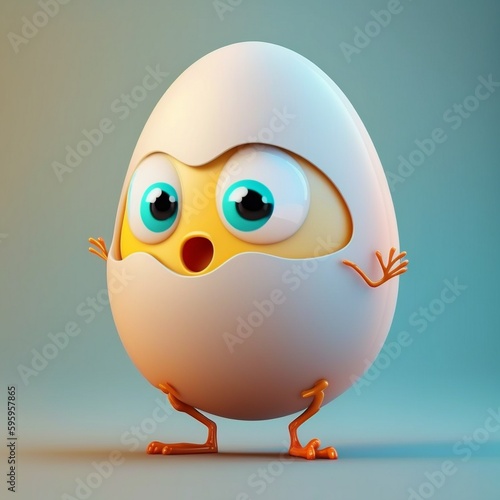 Cute Egg Character  Generative AI