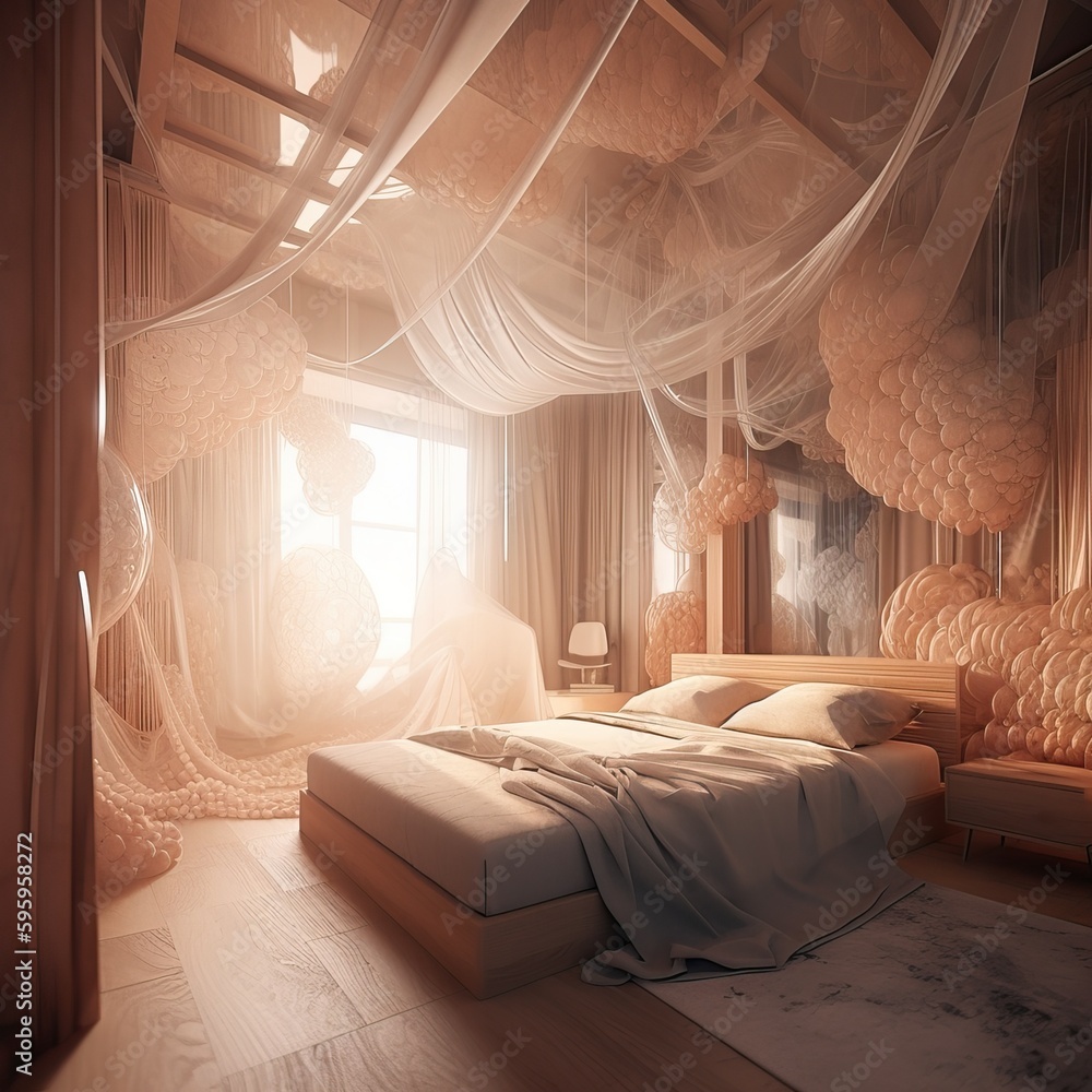 Dream fantasy bedroom, generative ai Dream fantasy bedroom, generative ai