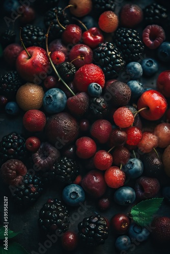 Fresh delicious berries bac...