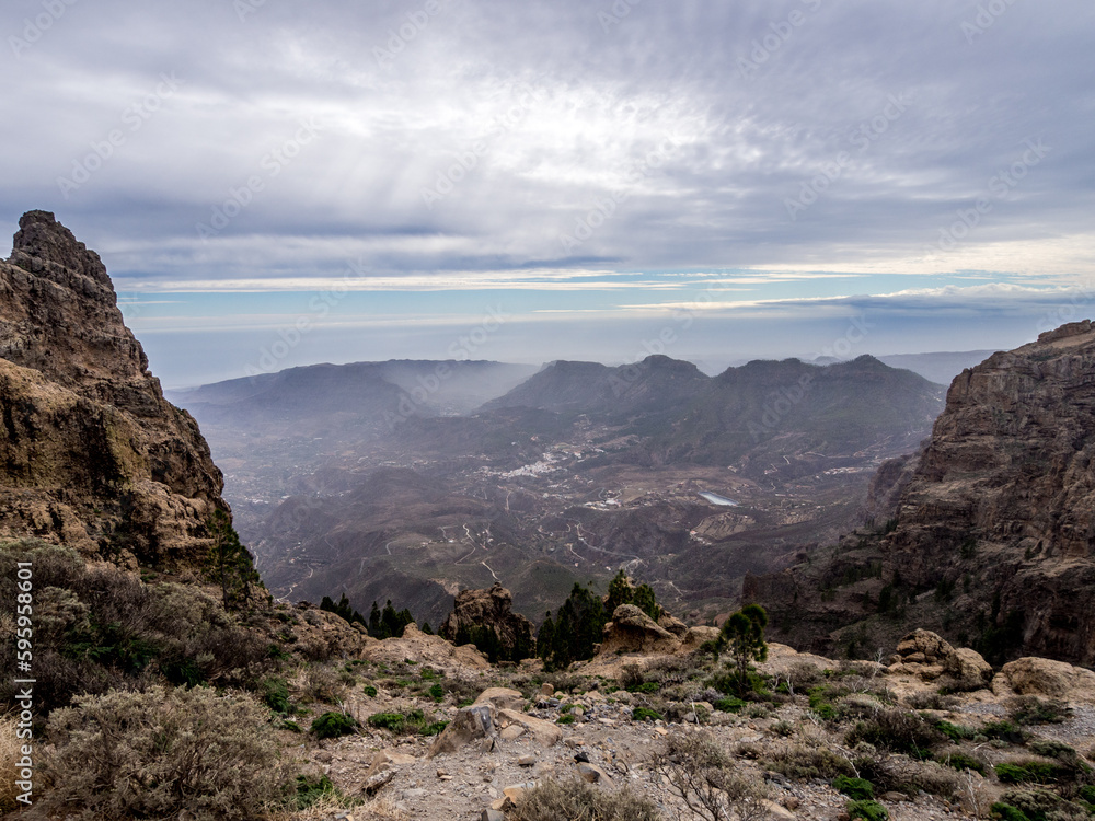 View from Pico de las Nieves on the island of Gran Canaria, Canary Islands, Spain