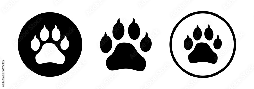 Paw dog or cat. Leg dog or cat. Simple illustration of puppy leg.