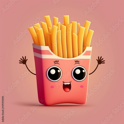 French fries as fast food Charector. Generative AI