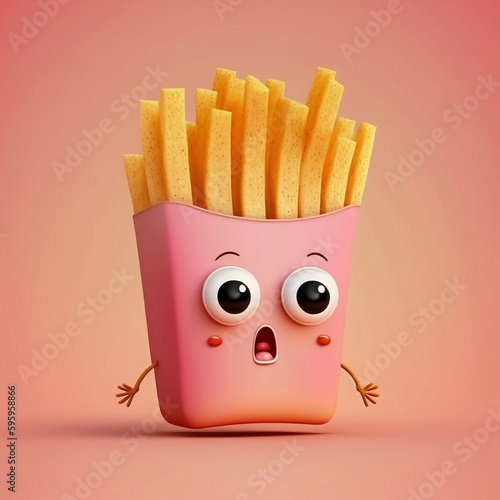 French fries as fast food Charector. Generative AI