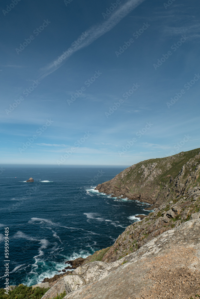 Vertical image of the Atlantic ocean from the cape of Finisterre