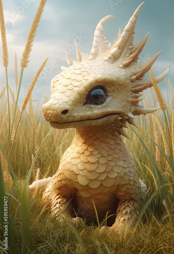 close up of a dragon. Generative AI image.