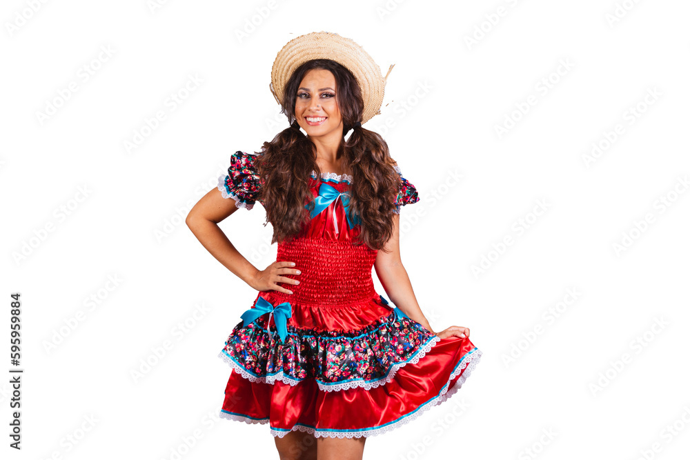 Φωτογραφία Brazilian woman, with June party clothes. Saint John's festival.