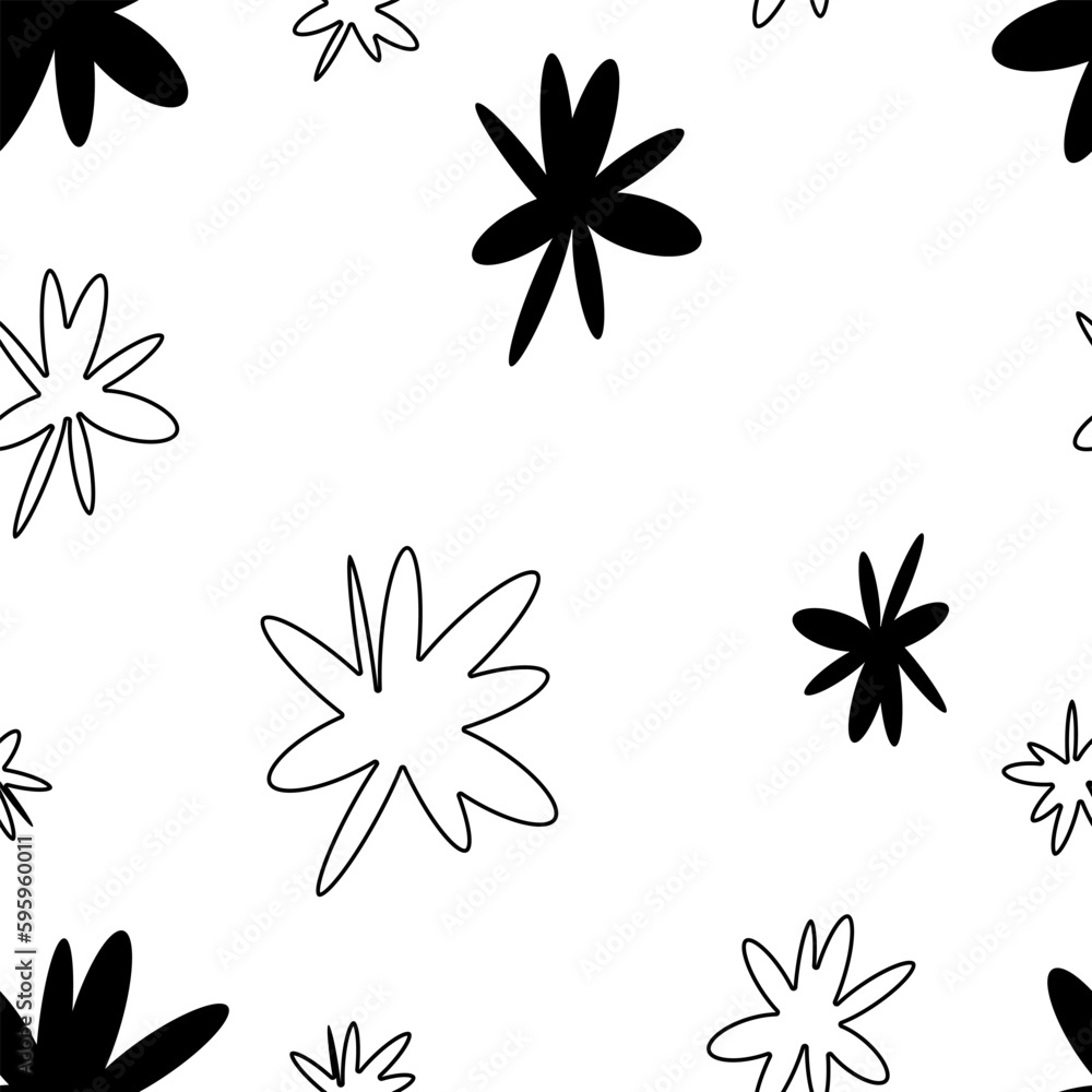 Vector floral seamless patterns. Y2k flowers backgrounds collection for print or social media