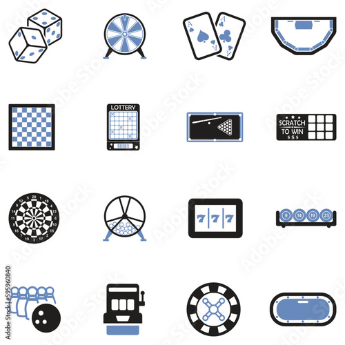 Entertainment Icons. Two Tone Flat Design. Vector Illustration.