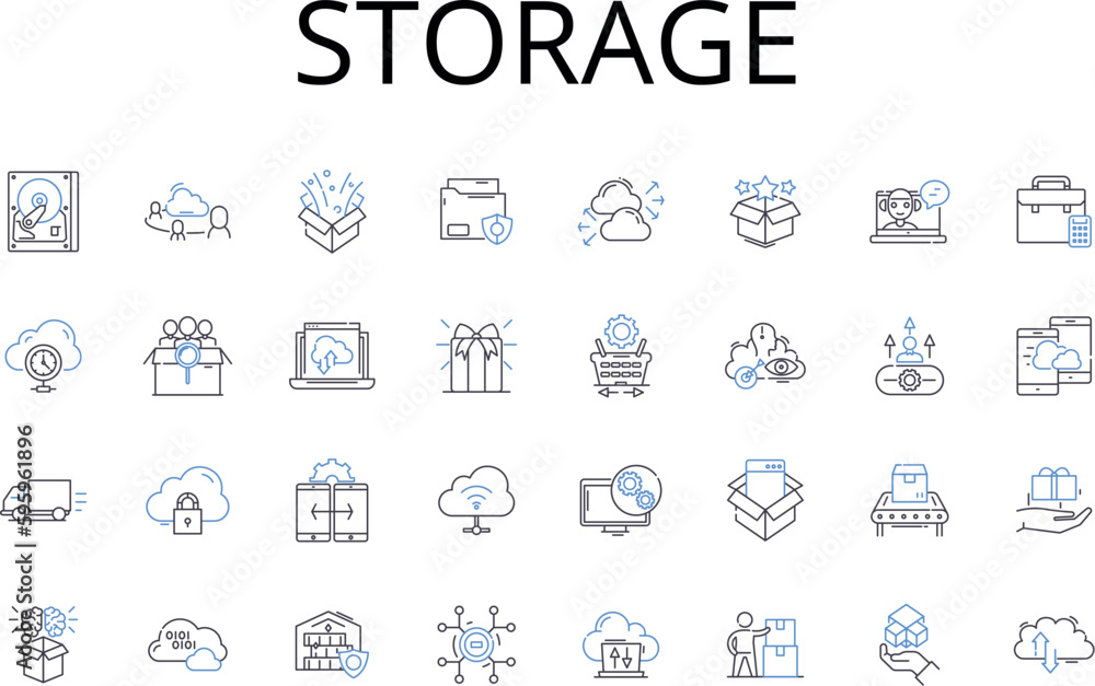 Storage line icons collection. Preservation, Safekeeping, Hoarding, Storing, Stockpiling, Collecting, Retaining vector and linear illustration. Holding,Gathering,Accumulating outline signs set Storage line icons collection. Preservation, Safekeeping, Hoarding, Storing, Stockpiling, Collecting, Retaining vector and linear illustration. Holding,Gathering,Accumulating outline signs set
